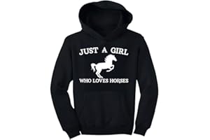 Tstars Just a Girl Who Loves Horses Hoodie for Girls Youth Equestrian Hoodies Gift Horseback Riding and Fans