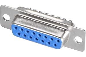 uxcell D-sub Connector DB15 Female Socket 15-pin 2-Row Port Terminal Breakout for Mechanical Equipment CNC Computers Blue Pac
