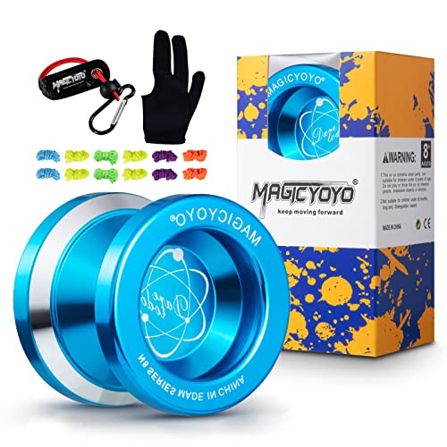 MAGICYOYO N8 Unresponsive Yoyo, Dare to Do Professional Yoyo Aluminum Metal Yoyo Spin Yoyo for Kids Advanced Yoyo Players + Yoyo Glove + Yoyo Holster + 6 Yoyo Strings