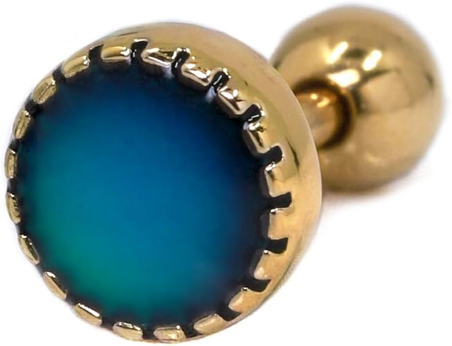 Amazon 凛rin サージカルステンレス 温度によって色が変わる ボディピアス 軟骨ピアス ストレートバーベル ネジ式キャッチ ピアス 16g ゴールド ボディピアス 通販