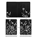WALNEW Passport Holder Cover RFID Blocking Case Travelling Passport Cards Carrier Wallet Case (Black Flowers)