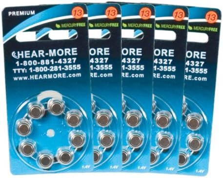 HearMore Hearing Aid Batteries- Size 13 -Ctn-40
