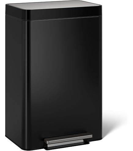 Amazon.com: Kohler 23825-STW 13-Gallon Slim Step Trash Can, Black