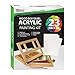 U.S. Art Supply Complete Artist Acrylic Painting Set with Wood Desk Table Easel with Storage Drawer - 12 Vivid Acrylic Paint Colors, 4 Brushes, 3 Canvas Panels, Painting Palette & Knife, HB Pencil