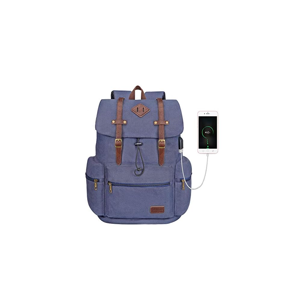 Modoker Vintage Rucksack Backpack for Women Men Canvas 