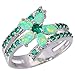 CiNily Silver Green Fire Opal Emerald Women Jewelry Gemstone Ring Size 5-12 (8)