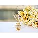Matashi 24K Gold Plated Flowers Bouquet & Vase Ornament w Crystals – Stunning Home Decor Showpiece for Living Room, Bedroom – Perfect for Mother’s Day, Birthday - Gift for Mom, Wife, Grandma, Daughter