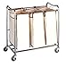 DecoBros Heavy-Duty 3-Bag Laundry Sorter Cart, Chrome