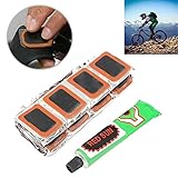 Amapower 48Pcs Durable Cycling Bicycle Accessories Bike Repair Tool Rubber Puncture Patch Kit Tire Tyre Piece Glue Tube