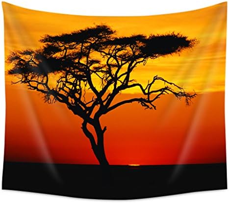 SSOIU Wall Tapestry,Sunset Sky Lonely Tree One Side Home Decor Tapestry(60" x 80") Polyester Fabric Tapestries Wall Art Hanging Tapestry