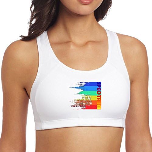 Jidfnjg Faded Retro Pop Spectrum Colors Women's Sports Bra Respiratory Support Running Fitness Fitness Jogging.