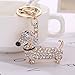 Doober Bling Dog Dachshund Keychain Handbag Purse Pendant Car Holder Key Ring Jewelry (White)