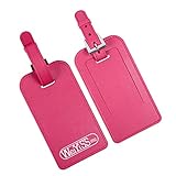 (Rose) Stylish Microfiber Leather ID Tags Business Card Holder for Luggage Baggage ID Travel Identifier for DJ Equipment Travel Bag Flight Case ID Name Suitcase Label Sports Bag New Gift