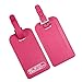 (Rose) Stylish Microfiber Leather ID Tags Business Card Holder for Luggage Baggage ID Travel Identifier for DJ Equipment Travel Bag Flight Case ID Name Suitcase Label Sports Bag New Gift