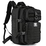 Barbarians Upgraded SBS Zipper Tactical Molle Backpack, 3 Day Assault Pack Bug Out Bag for Outdoor Hiking Camping Trekking Hunting 35L(Black)
