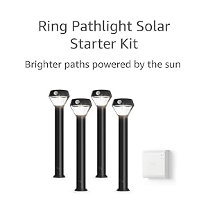 Ring Solar Pathlight - Outdoor Motion-Sensor Security Light, Black (Starter Kit: 4-pack)