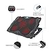 Laptop Cooler, Tenswall 5 Quiet Fans Laptop Cooling Pad for 13-17 Inch Laptops, Cooler Pad Stand with LED Light, Dual USB 2.0 Ports, Adjustable Height Settings