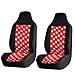 FH Group Full Set Car Seat Covers Red Black Cloth - Universal Fit Automotive Seat Covers, 1 Piece Front Seat Covers, Solid Back Seat Cover, Washable Car Seat Cover for SUV, Sedan, Van, Car Accessories