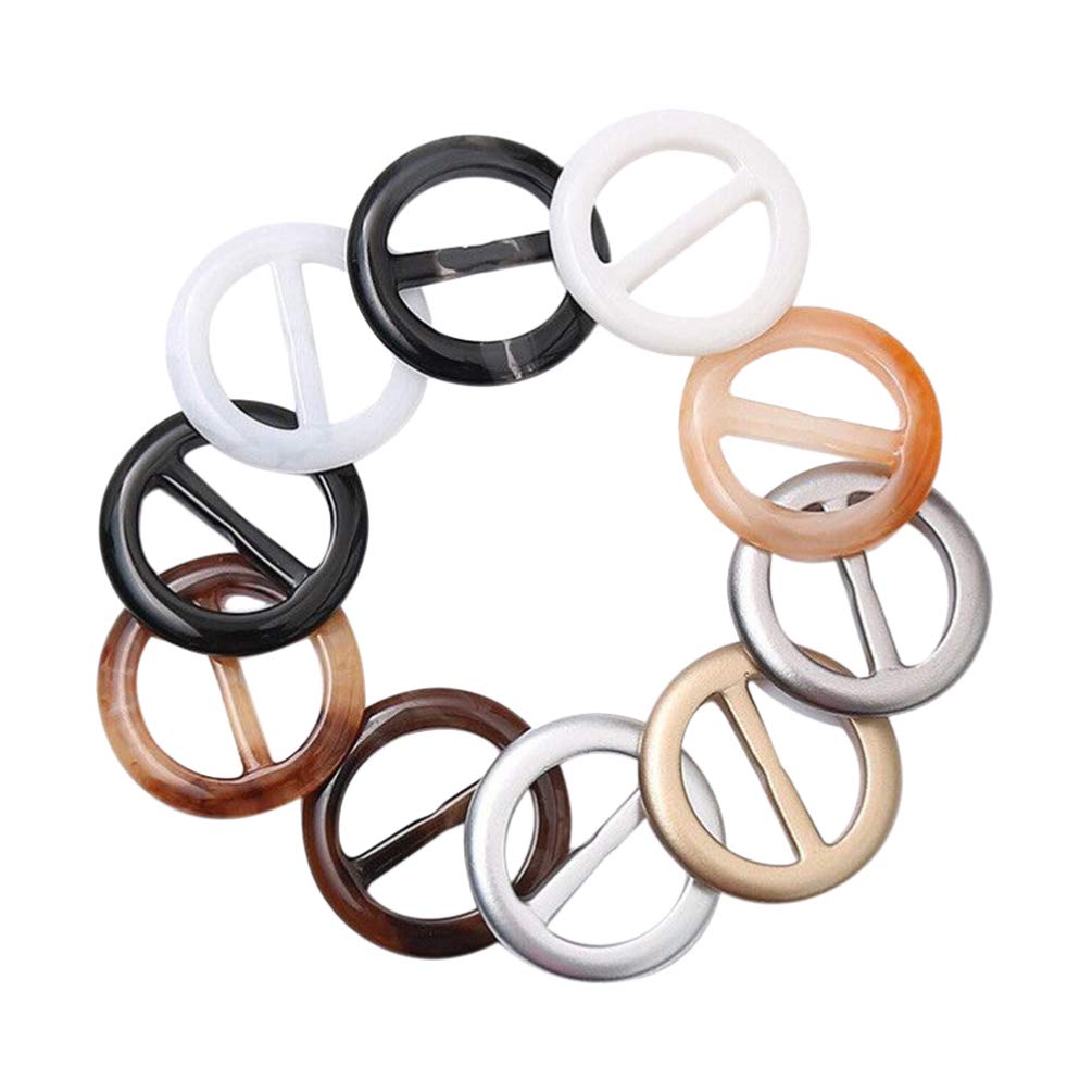 Milisten 20pcs Tee Shirt Clips Round Circle Scarf Ring Scarves Buckle Silk Clasp Clips Clothing Ring Wrap Holder for Silk Neckerchief Clothing T-shirt Random Color