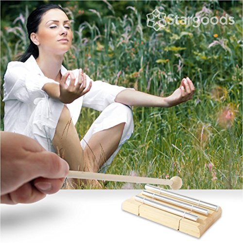 Energy Chime Three Tone with Wooden Percussion Hammer, Classroom Meditation Bell - Thumbnail 6