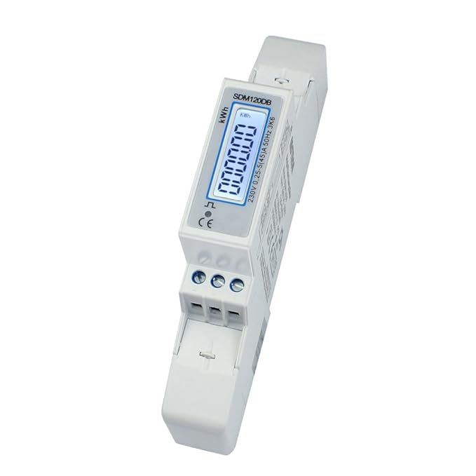 SDM120DB - digitaler LCD Wechselstromzähler mit hinterleuchtetem Display für Hutschiene mit S0