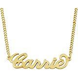 Amazon Com 18k Gold Plate Personalized Name Necklace Custom Made Any Name Clothing