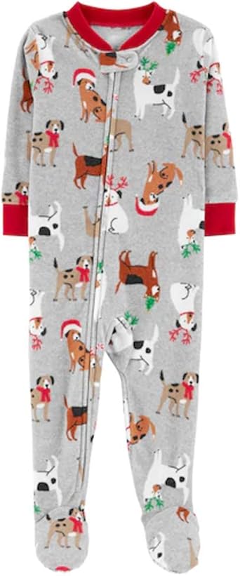 carters christmas footed pajamas