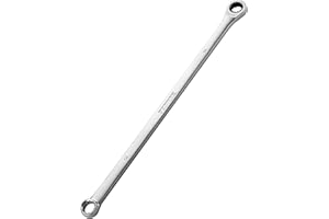 toolant 14mm Extra Long Ratcheting Wrench, Offset Head Double Box-End Ratcheting Wrench, Metric, 90-Tooth and 4° Swing, with 