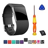 hellosy Replacement Large Strap Band for Fitbit Surge Watch Fitness Tracker WatchBand Wrist Band Wristband Top Quality TPU Accessories with Tools