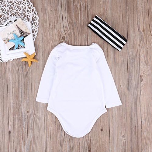 MAINESAKA Newborn Infants Baby Girls Long Sleeve Romper Bodysuit Playsuit Bow-Knot Headband Outfits