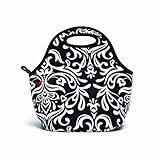 BUILT NY Gourmet Getaway Neoprene Lunch Tote, Damask Black & White