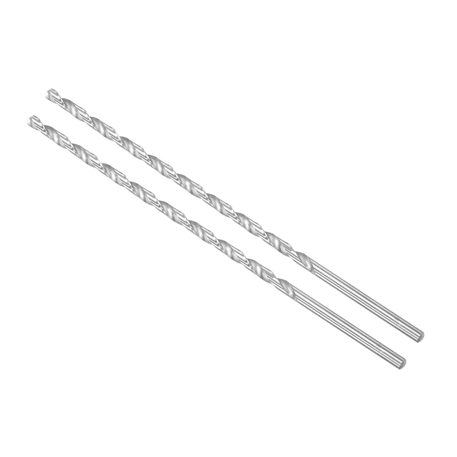 CoCud Extra Long High Speed Steel Twist Drill Bits, 6mm Diameter 300mm Length, Straight Twist Jobber Drill Bit - (Applications: for Metal Woodwork Plastic Aluminum), 2-Pieces