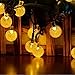 Solar Crystal Ball String Lights,WONFAST Waterproof 20ft 30 LED Crystal Globe Fairy Lights with 2 Modes Crystal Ball Globe Lights for Garden Yard Christmas Decorations(Warm White)
