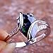 Emsione 925 Sterling Silver Plated Created Tear Drop Rainbow Topaz Womens Ring