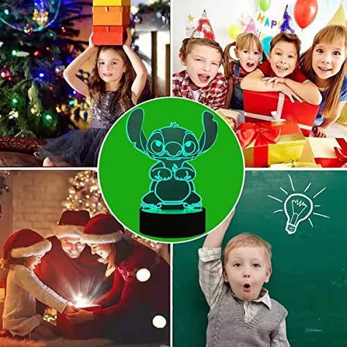 LOUHH Stitch Lamp, 3D LED Smart Remote Control Lamp 16 Colours Christmas Gift Children's Room Decoration Holiday Gift