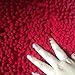 Ustide Half Round Rug Chenille Shag Area Rug Red Rug for Bathroom Non-Slip Absorbent Mat Soft Floor Rug Small
