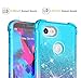 Pixel 3a Case,Google Pixel 3a Flower Case,Dzxouui TPU Protective Cover for Girls and Women Glitter Bling Sparkle Cute Phone Case for Pixel 3a(Teal/Purple)