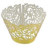 50pcs Gold Muffin Cup Cake Wrapper Case Trays Party Liner Decoration
