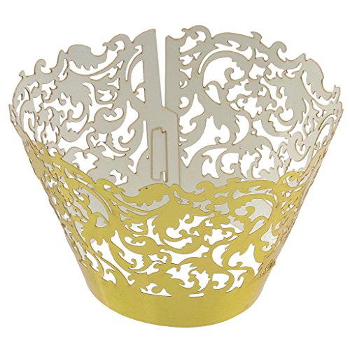 50pcs Gold Muffin Cup Cake Wrapper Case Trays Party Liner Decoration