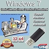 Windows 7 - All edition in 1 USB Drive 64 & 32 Bit Install/Upgrade/Repair Multi Bootable USB [USB Memory Stick]