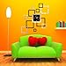 Toprate(TM) Creative Black and Silver Rectangle Square Modern Stylish Wall Clock Mirror Wall Clock Fashion Modern Design Removable DIY Acrylic 3D Mirror Wall Decal Wall Sticker Decoration