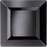 Party Essentials Party Supplies Disposable Classic Square Plastic Plates For Wedding/All Occasions, 6.5", 70-Count, Black