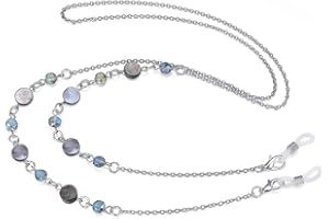 PINKPIN 2pcs Eyeglass Chain Strap Holders Around Neck for Women, Stylish Eye Glasses Sunglasses Mask Necklace Lanyard Chain Gold and Silver