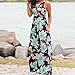 BLACKOBE Women Summer Sleeveless Floral Print Maxi Long Dress (L, Blue)