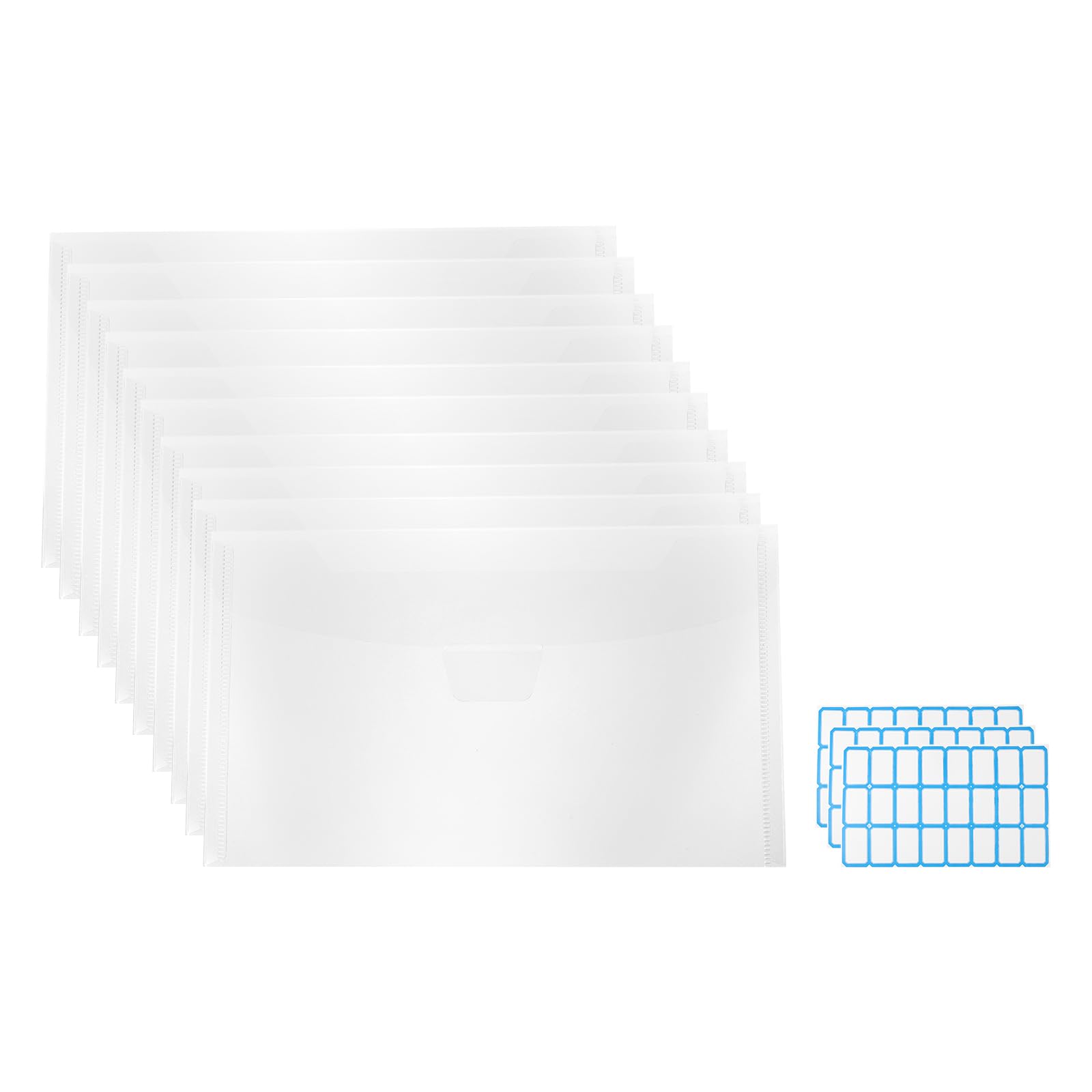 PATIKIL Stamp and Die Storage Bag, 30Pcs Horizontal Style Transparent Envelope Pocket with Label Stickers for Die Cuts Card Making DIY Paper Crafts,10.1 x 6inch