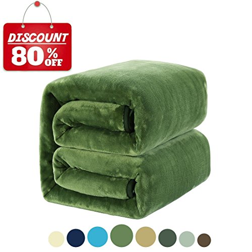 MEROUS Soft Twin Fleece Bed Blanket, Grass Green