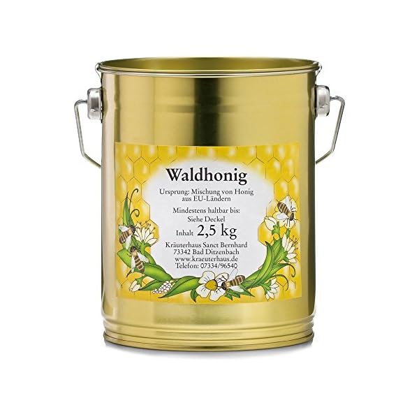Sanct Bernhard Waldhonig | Naturbelassen | KrÃ¤ftiges Aroma | Leicht harzige & warme Note | Nicht nur als Brotaufstrich zum FrÃ¼hstÃ¼ck | 2,5 kg