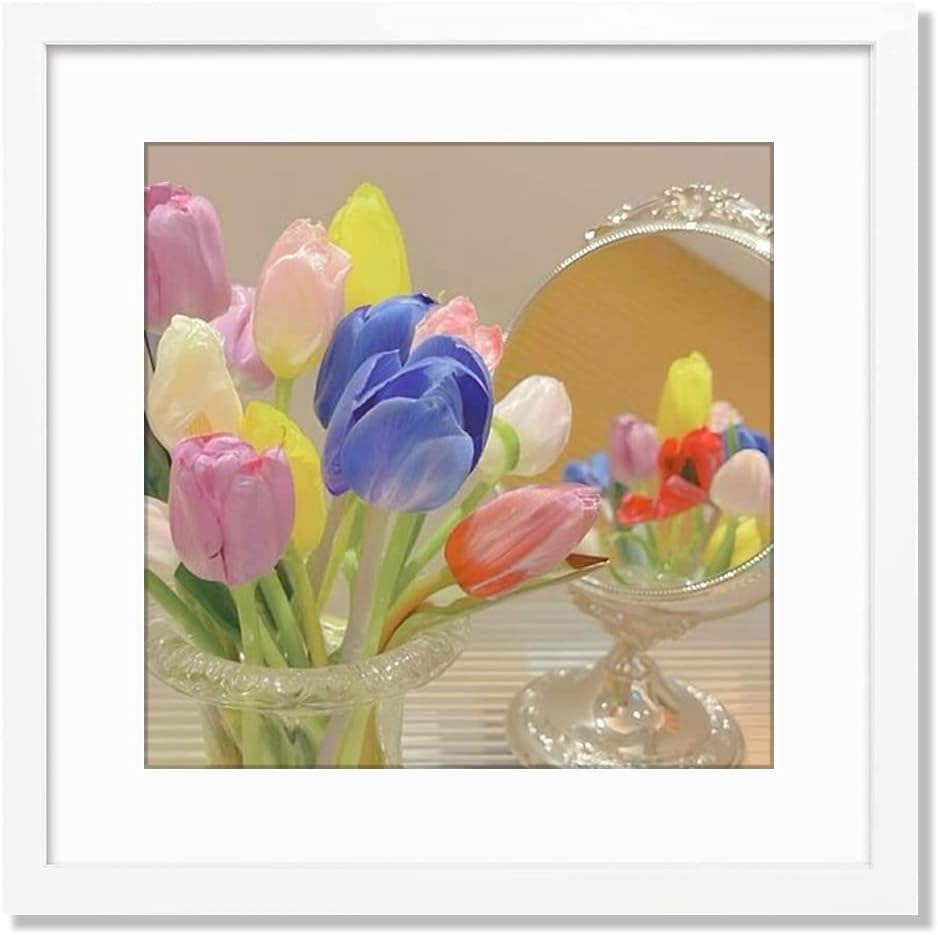 Photo Albums, Frames & Accessories - ALLUCKYAN 18x18 White Picture Frame Mat for 14x14 Photo Wall Mounting Poster Frame-1pcs