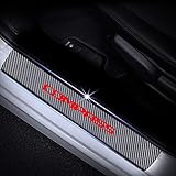 SENYAZON Compass Decal Sticker Carbon Fibre Vinyl Reflective Car Door Sill Decoration Scuff Plate for Jeep Compass (red)