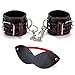 Adjustable Soft Leather Sex Restraints Bondage Wrist Handcuffs and Blindfold for Couples Bed Sexy Game